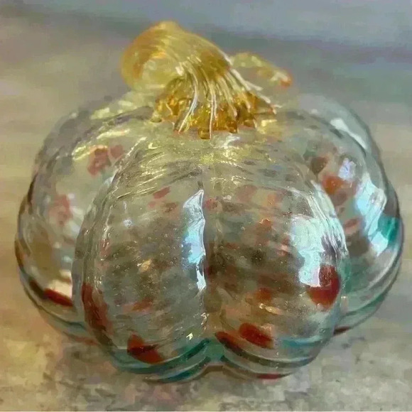 Boston International Decorative Tabletop Glass Pumpkin, 6.5 x 5-Inches - Picture 5 of 5